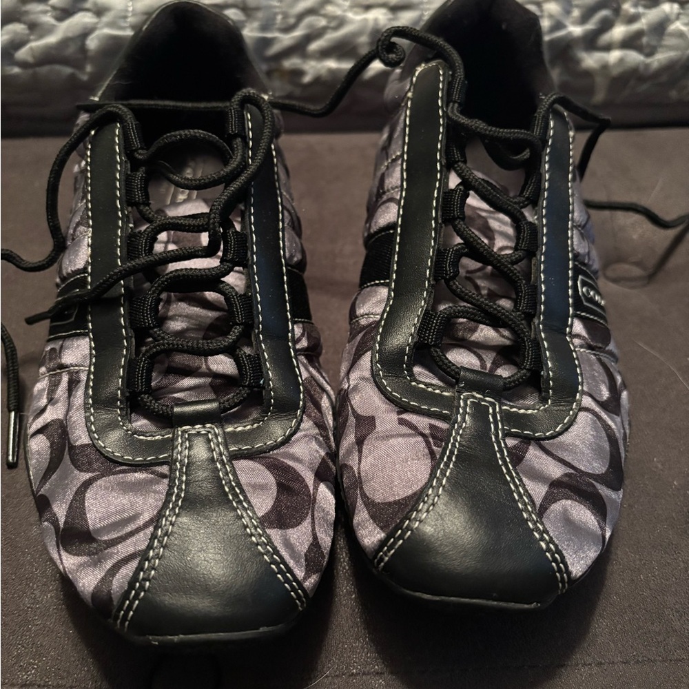 Coach Kirby Women’s Black and Gray Signature Logo Sneakers